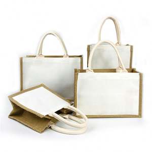 Bolsa de Yute Ecológica Personalizada con Logotipo Impreso al por Mayor, Bolsa de Compras de Yute Plegable y Reciclable - Product Image 5