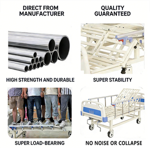 Letto Ospedaliero Manuale con Schienale Regolabile, Sponde Laterali in Alluminio a 6 Barre, Capacità 240kg per Case di Cura - Product Image 6