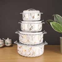 Ensemble de casseroles de cuisine, batterie de cuisine, design simple, réchauffe-aliments isolé, ensemble de casseroles en métal à double paroi, cocotte