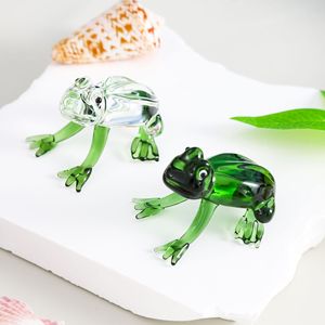 Tay Thổi Giáng Sinh Pha Lê Thủy Tinh Trang Trí Phim Hoạt Hình Màu Xanh Lá Cây Ếch Bức Tượng Khắc Động Vật Điêu Khắc Cho Ủng Hộ Đám Cưới - Product Image 5