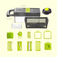 Ensemble d'outils de cuisine en silicone pour couper les légumes, coupe-légumes multifonctionnel, gadgets de cuisine en acier inoxydable
