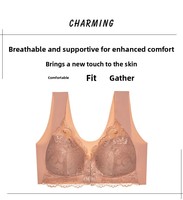 Sujetador de Maternidad con Abertura Frontal, Talla Grande, Sin Varillas, con Encaje, para Lactancia, Transpirable, Cómodo, para Dormir, para Mujeres con Curvas