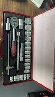 Jeu de clés à cliquet en acier au carbone de 24 pièces, 1/2 pouce, personnalisable OEM, kit d'outils de réparation automobile, étui rigide pour la réparation de voitures
