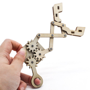 Wooden Mechanical Hand Kit Manual Assembly STEM Educational Toy For Kids Age 7-9Y Science Engineering <b>Model</b> <b>Building</b> - Product Image 1