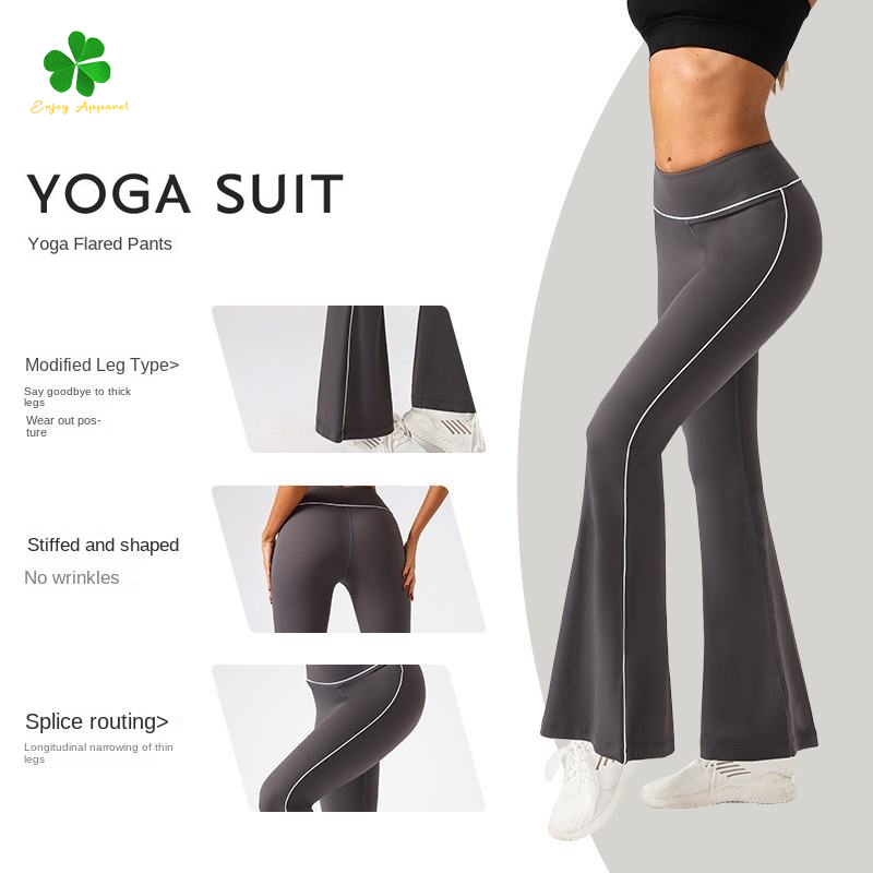 Women's High Waist Full Length Micro-Yoga Pants Elastic Waist Closure Solid Outdoor Horn Fitness Sports Plus Size Wholesale Run