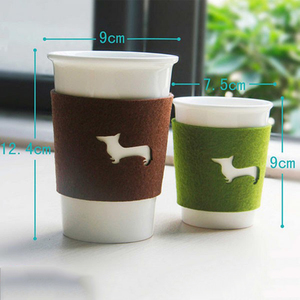 Manchon en <span class=keywords><strong>feutre</strong></span> résistant à la chaleur en gros, housse isolante réutilisable en <span class=keywords><strong>feutre</strong></span> pour tasses à café en papier - Product Image 3