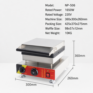 Machine à gaufres commerciale électrique 6 grilles, appareil à gaufres sur bâtonnet, équipement de cuisson pour snacks en magasin - Product Image 6