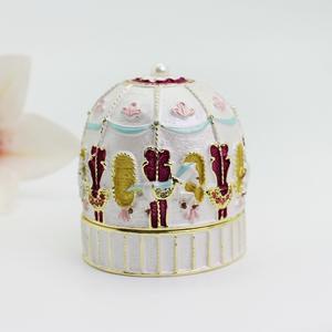 Boîte de rangement vintage et décorative en forme de <span class=keywords><strong>yourte</strong></span> mongole moderne en émail fait main, <span class=keywords><strong>petite</strong></span> et rectangulaire, pour cadeaux et bibelots - Product Image 2