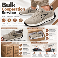 Baskets basses taupe à texture grainée, perforations sur l'embout, semelle intermédiaire épaisse et semelle à crampons, chaussures décontractées pour hommes