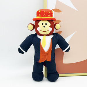 Logotipo personalizado robar un cerebro Jandel juguete de peluche de dibujos animados mono negro con un sombrero rojo muñecos de animales de peluche suave almohada regalo - Product Image 2