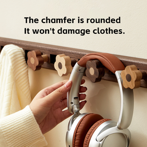 Perchero Multifuncional de Madera Maciza para Montar en la Pared, Organizador Floral Deslizante, Almacenamiento para el Hogar, Estilo Rústico, Resistente, con Ganchos Autoadhesivos - Product Image 5