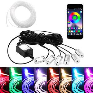 Accessori Auto, Luce <span class=keywords><strong>Atmosfera</strong></span> Interna 4 in 1, Tubo 5M 12V RGB LED Fibra Ottica, Strisce LED per Auto con App, Luce Ambientale - Product Image 1