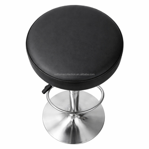 Taburete de Bar Moderno Ajustable sin Respaldo con Altura de 55-70.5cm, Asiento Redondo de PU para Isla de Cocina, Cafetería y <span class=keywords><strong>Bistro</strong></span> - Product Image 5