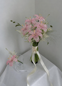 Bouquet di Fiori con Perline Lily 2026, Decorazione per Natale e Capodanno, Arredamento per Casa e Fioristi, Bouquet da Sposa - Product Image 2