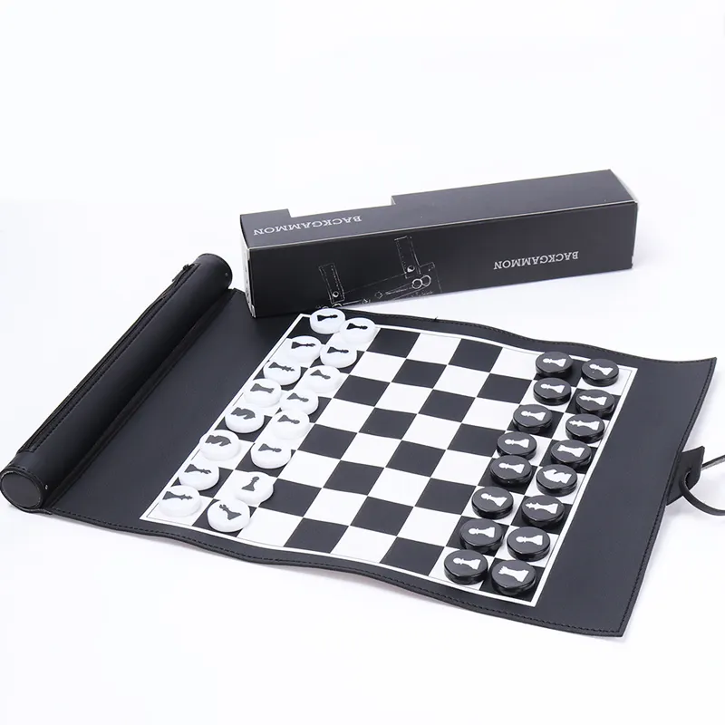 Rolvouwen Buiten Leuk Speelgoedspel Luxe Backgammon Chips Set Schaakbord Dammen Voor Kinderen