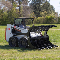 Benna a grappolo per erba per pala caricatrice compatta per carichi pesanti, struttura in acciaio resistente per operazioni agricole a lungo termine