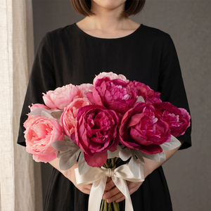 Factory Direct Supply Peony Mixed Bouquet <b>Fake</b> <b>Flowers</b> Artificial <b>Flower</b> Wedding Venue Backdrop Decor - Product Image 3