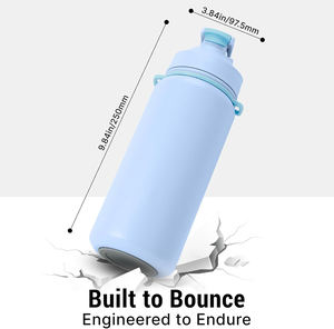 Botella de Agua Deportiva con Aislamiento de Doble Pared de Acero Inoxidable de 32 oz con Logotipo Personalizado y 3 Tapas - Product Image 5