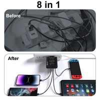 Chargeur rapide 8-en-1 120W 4USB+4PD PD 3.0 multi-ports USB Type-C avec protection SCP/OVP, bloc chargeur mural