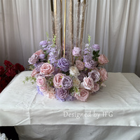 IFG vente en gros fournitures florales candélabres roses et violets centres de table pour décoration de table de fête de mariage