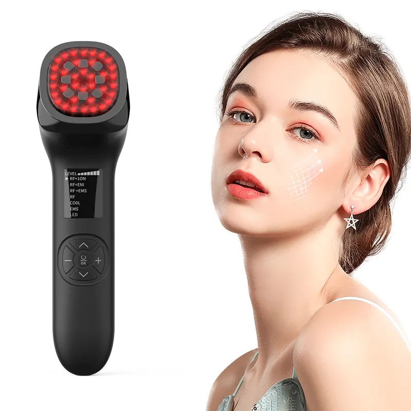 Großhandel Beauty EMS Red LED Straffen Instrument Gesicht Hautpflege Lifting Massage gerät RF Photon Facial Lift Device