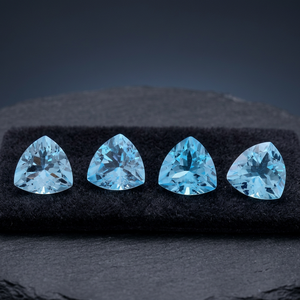 Lote de piedra natural de piedras preciosas sueltas de medio taladro redondo facetado de Topacio azul cielo para hacer colgantes de joyería - Product Image 4