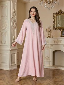Caftán Musulmán para Eid Ramadán, Abaya <span class=keywords><strong>de</strong></span> Poliéster <span class=keywords><strong>de</strong></span> Manga Larga, Vestido Largo Elegante, Ropa <span class=keywords><strong>de</strong></span> Oriente Medio, Vestimenta Árabe para Mujer - Product Image 5