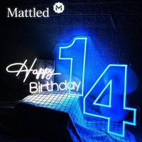 Letrero LED de Feliz Cumpleaños con Interruptor Regulable, Construcción de Aluminio, Iluminación Blanca para Exteriores, para Fiestas, Eventos y Decoración del Hogar