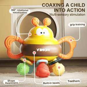 Jouet sensoriel <span class=keywords><strong>rotatif</strong></span> en plastique souple en forme de baleine Montessori pour bébés, <span class=keywords><strong>hochet</strong></span> pour la dentition - Product Image 5