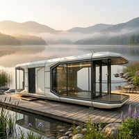 Capsule spatiale mobile entièrement meublée, cabane préfabriquée pour hôtel de glamping sur le camping