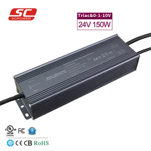 24v 6.25a 150w tensão constante à prova d' água ip66 led luz ac para dc driver de led