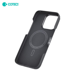 Étui de téléphone portable en fibre de carbone COTECi ultra-fin anti-traces de doigts avec support de cadre d'appareil photo pour iPhone 16 Pro et 16 Pro Max - Product Image 3