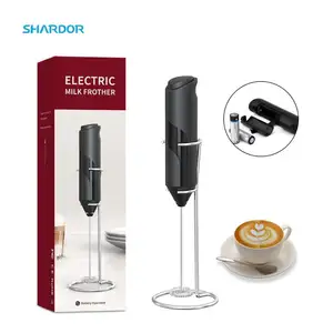 SHARDOR cuisine Portable et Compact en acier inoxydable agitateur lait mousse fabricant mousseur à café mélangeur électrique à main bâton