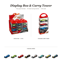Ensemble de voitures de course miniatures QS 1:64 en métal moulé sous pression, roues libres, modèle de véhicule en alliage pour enfants, cadeau, jeu