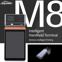 Terminal de point de vente portable Android 15 de 8 pouces avec imprimante thermique 80 mm, NFC, caméra, Bluetooth et USB pour système de commande par code QR en restaurant