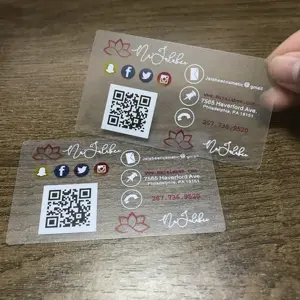 Роскошная визитная карточка из ПВХ на заказ, высококачественная прозрачная матовая визитная карточка с логотипом