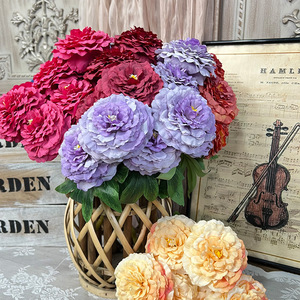 Bouquet de fleurs de pivoine artificielles, 7 têtes, fleurs en soie, décoration de mariage, décoration de la maison, arrangement floral fait main - Product Image 1