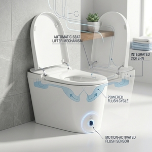 <span class=keywords><strong>WC</strong></span> intelligent U8 Standard sans limitation de pression d'eau, chasse d'eau par commande au pied, lumière d'ambiance, séchoir à air chaud, bidet domestique - Product Image 6