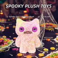 Peluche Monstre Personnalisée Brodé, Jouet en Peluche Fantôme Effrayant avec Yeux à Boutons, en Tissu Coton Anti-Stress