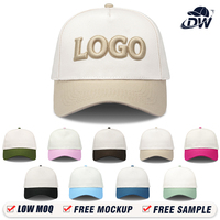 Gorra de Béisbol Estructurada de 5 Paneles, Tejido de Algodón Diagonal, Logotipo Personalizado, Dos Tonos, Envío Rápido