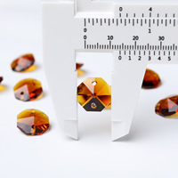 Perles octogonales colorées à un ou deux trous de 14 mm ; Rideaux de perles en cristal pour le commerce extérieur ; Perles en vrac ; Matériaux pour bijoux attrape-soleil