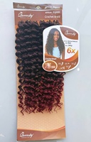 Superbe cheveux synthétiques tressés 30 pouces 6x Beleza Deep Curly Twist Gogo Curl, 240g, extension de cheveux noir naturel, vente en gros