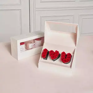 Pengiriman Cepat Baru Kotak Surat Bunga Mawar Perserve Bentuk Hati Dalam Kotak Hadiah untuk Hari Valentine