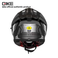 Casco Moto Qike con Doppia Visiera in ABS, Certificato 3C, Approvato ECE, Spoiler Grande, Protezione Integrale Invernale, Sicuro e Alla Moda per Uomini