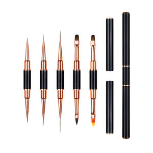 Juego de pinceles para manicura, juego de pinceles para decoración de uñas, 5 uds., juego de pinceles para uñas de oro rosa, juego de pinceles para pintura de uñas, doble extremo - Product Image 2