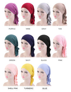 Style ethnique Musulman <span class=keywords><strong>Bambou</strong></span> Coton <span class=keywords><strong>Chimio</strong></span> Chapeaux Hijab <span class=keywords><strong>Bonnet</strong></span> Turban Chapeau Chapeaux Foulard Stretch Tête Wrap Cancer Bandanas Chapeaux - Product Image 2