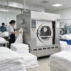 Lave-linge industriel électrique en acier inoxydable entièrement automatique haute capacité et efficace - Product Image 1
