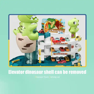 Yeni DIY yarış arabaları parça dinozor park <span class=keywords><strong>Lot</strong></span> <span class=keywords><strong>3</strong></span>-Storey elektrikli oyuncak yuvası araba elektrikli izleme oyuncak yuvası tren - Product Image 3
