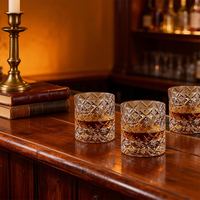 Verre à shot de vodka en cristal gaufré de luxe de 250 ml, style américain, écologique, coupé à la main, directement de l'usine CnGlass