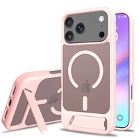 Coque magnétique populaire 17 Pro pour téléphone portable avec support, translucide mate, antichoc, souple